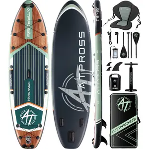 11'6"x35" Extra Wide Inflatable Stand Up Paddle Board - 450LBS Capacity, Non-Slip Stable Deck SUP - Premium Kit & Backpack for Yoga, Fishing, Surf