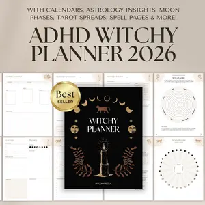 2026 Celestial Planner, Astrology and Tarot Inspired Journal with Moon Calendar, Daily Reflection and Goal Planning Notebook, Lunar Phase Organization Guide, Mystic Style Planner for Scheduling Journaling and Creative Planning