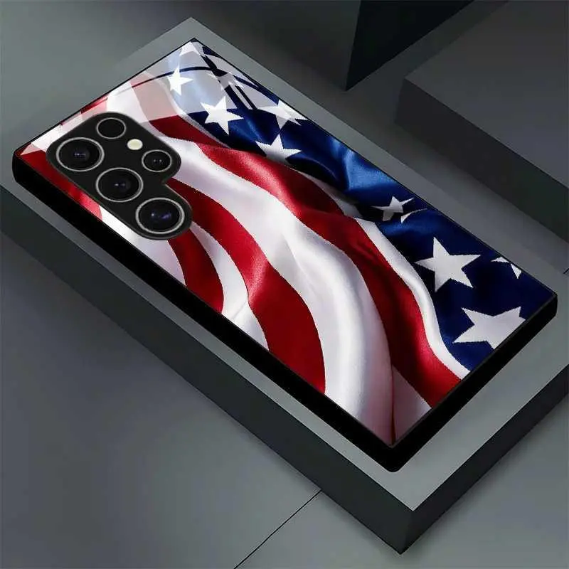 Wrinkled American Flag For Samsung Galaxy S26 Phone Case For Samsung Galaxy S24 Ultra Tempered Glass For Samsung Galaxy S21/S25+ Case HNAA44PLQWE