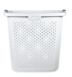 XL Lamper Plastic Laundry Basket 2.5 Bushel, White, Adult/Tween Organiser Circle rolling laundrybasket can a morning baskets