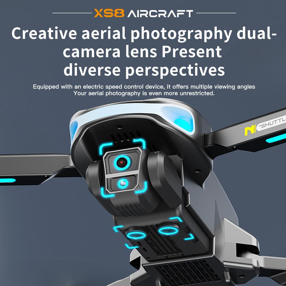 Drone with 8K  Dual Camera, 2000m / 6562ft Long Range for Beginners, Large Remote Screen & Body LCD Display, Brushless Motors, Optical Flow Stable Quadcopter, 2 Batteries