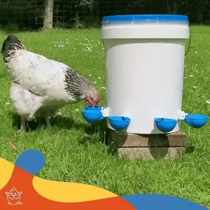5pc large automatic chicken drinking fountains Dispenser - easy flow technology for ducks, geese and turkeys - durable leak-proof poultry drinking solution