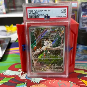 Pokemon Meowth 107/094 2025 PFL EN Illustration Rare Mint PSA 9 151585386 Phantasmal Flames