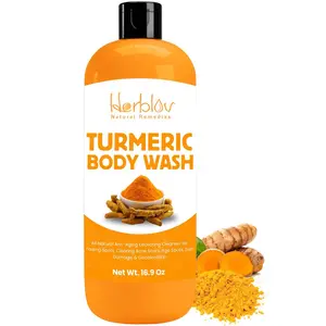 Turmeric Body Wash – Skin Brightening Liquid Soap for Discoloration – Natural anti Aging Exfoliating Turmeric Body Wash for Spots, Acne, Sun Damage – Bath Soap Skincare
