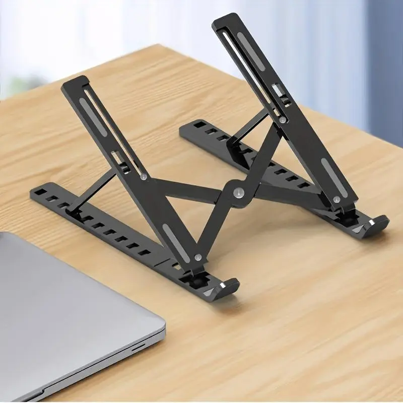 Large Plastic Ten-Foot Laptop Stand, Foldable Portable Notebook Riser, Adjustable Height Computer Desk Organizer, Durable & Space-Saving Design, Ergonomic Home Office, Computer Stand For Laptop