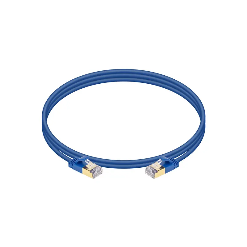 Monoprice Cat6A Ethernet Patch Cable - SlimRun, Snagless RJ45, Stranded, S/STP, Pure Bare Copper, 36AWG, 3ft, Blue