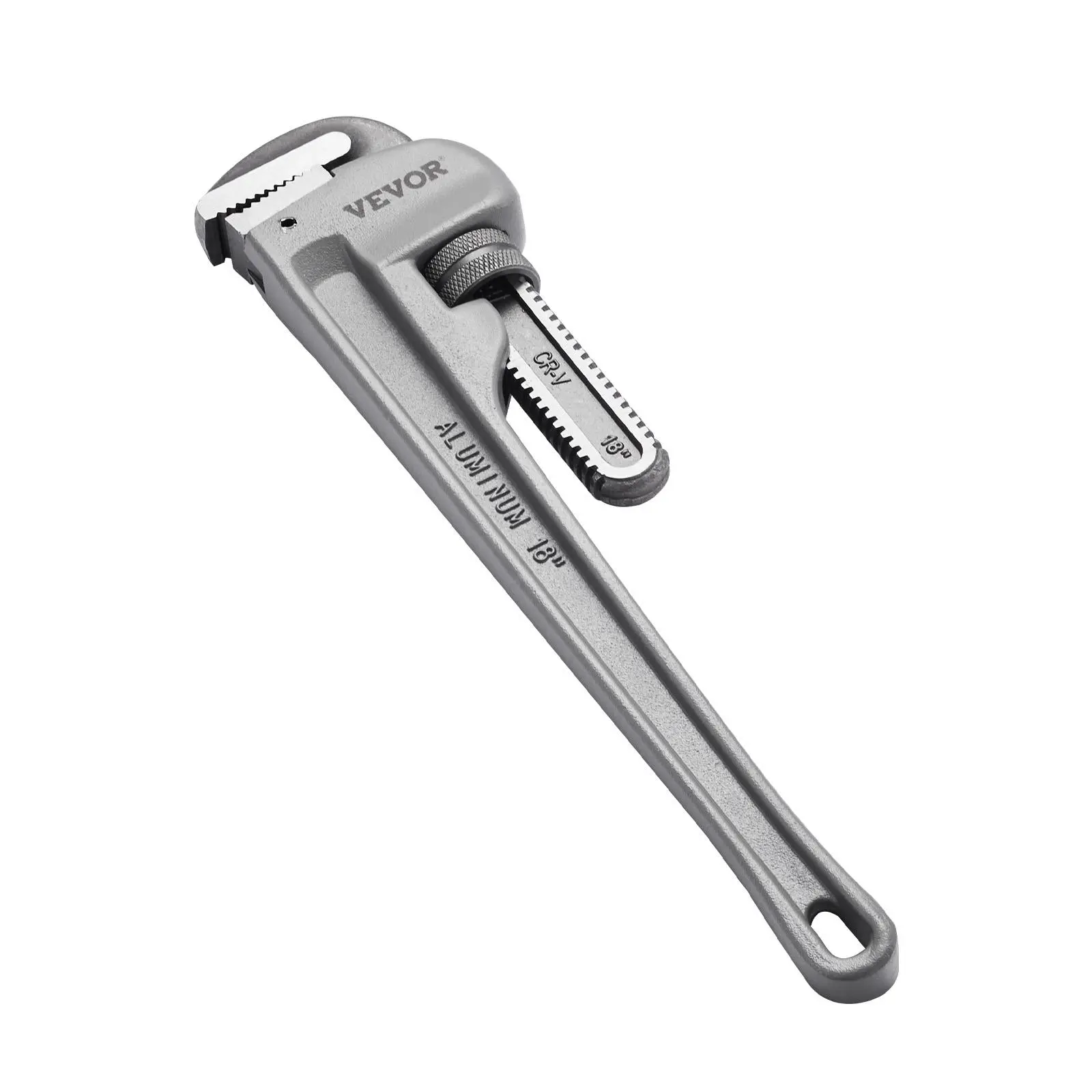 【summerfinds】VEVOR Pipe Wrench, 18" Aluminum Straight Pipe Wrench, Adjustable Plumbing Wrench, with High Strength Jaw and Ergonomic Handle, Easy to Carry, Hangable Design, for Water Pipes, Automotive Repairs