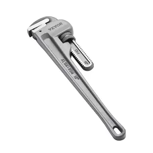 VEVOR Pipe Wrench, 18" Aluminum Straight Pipe Wrench, Adjustable Plumbing Wrench, with High Strength Jaw and Ergonomic Handle, Easy to Carry, Hangable Design, for Water Pipes, Automotive Repairs