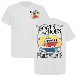 Step Brothers Boats and Hoes Movie Shirt, Prestige Worldwide Graphic Tee, Funny Vintage Retro Summer T-Shirt for Men, Comedy Movie Merchandise, Gift for Him, Cotton Tee Shirt