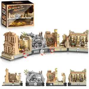 Temple Building Set for Adults, 5-In-1 Construction Toy with Gate, Three Levels & Holy Grail Scene, 2388 Pcs, Perfect Birthday Gift