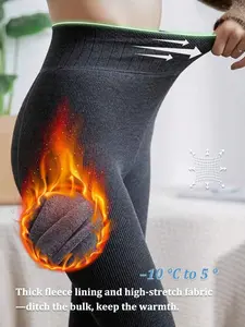 360g Women's Fleece-Lined Thermal Pantyhose For Fall & Winter, Featuring A High-Waisted Shaping Design - An Ideal Choice For Autumn/Winter Wear.