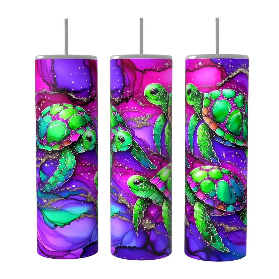 Turtles 20oz skinny Tumbler Drinkware Insulated Lid Coffee Portable
