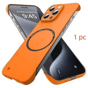 Luxury Ultra-Thin Frameless Magnetic Phone Case for iPhone 17 16e 16 Pro Max 15 14 13 12 11 Pro Max 16 Plus, Unisex Matte Half Edge Protection