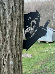 Peeping Bigfoot/Sasquatch metal sign