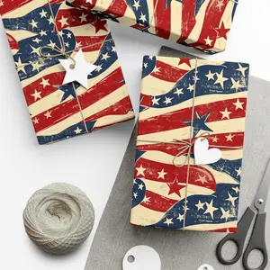 Patriotic Stars & Stripes Gift Wrap - USA Celebration Paper - 250th Gift Wrap Idea