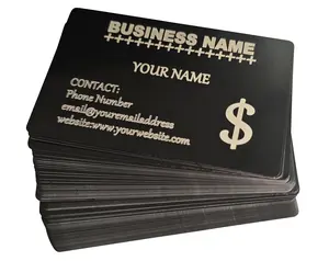 FREE Customizable Metallic Business Cards - 50 PCS Personalized with Logo Name Contact Info & Address Black Design for Business Use