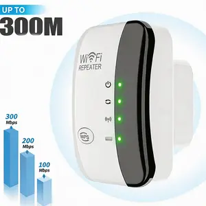 WiFi Signal Booster, 300Mbps WiFi Extender with Ethernet Port, 5000 Sq. Ft Home Coverage, Supports 50 Devices, WPS One-Click Setup, Eliminates WiFi Blind Spots for Home & Small Office