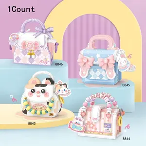 1Count Lizhi LOZ Mini Bag Block Cute Fun Bag Love Princess Micro Particle Assembly Toy Creative DIY Model Desktop Decoration Gift Girl Cat Bag 360PCS Candy Bag 340PCS Rabbit Bag 330PCS Taro Craftsman Bag 350PCS Creative Building Blocks Building Block Sets