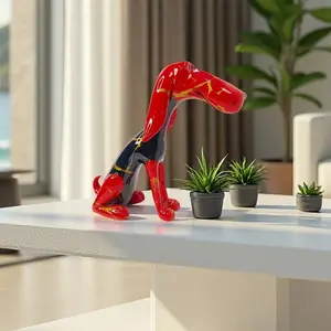 1 PC, Dachshund sculpture, dog figurine, decorative art piece, perfect for decorating living rooms, home offices, and entryways | Modern art-style interior decor, an ideal gift for parents, friends, couples, pet lovers, and art collectors