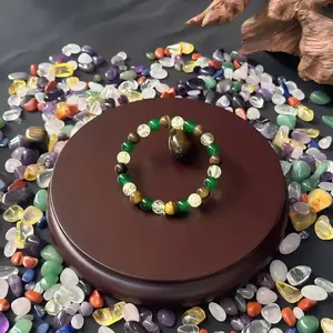 Crystal Money Bracelets Wealth for Women Good Luck Attraction Green Jade Beaded Bracelet Tiger Eye Trendy Jewelry Gifts Sister Husband Boyfriend Birthday Christmas Gifts Stocking Stuffers