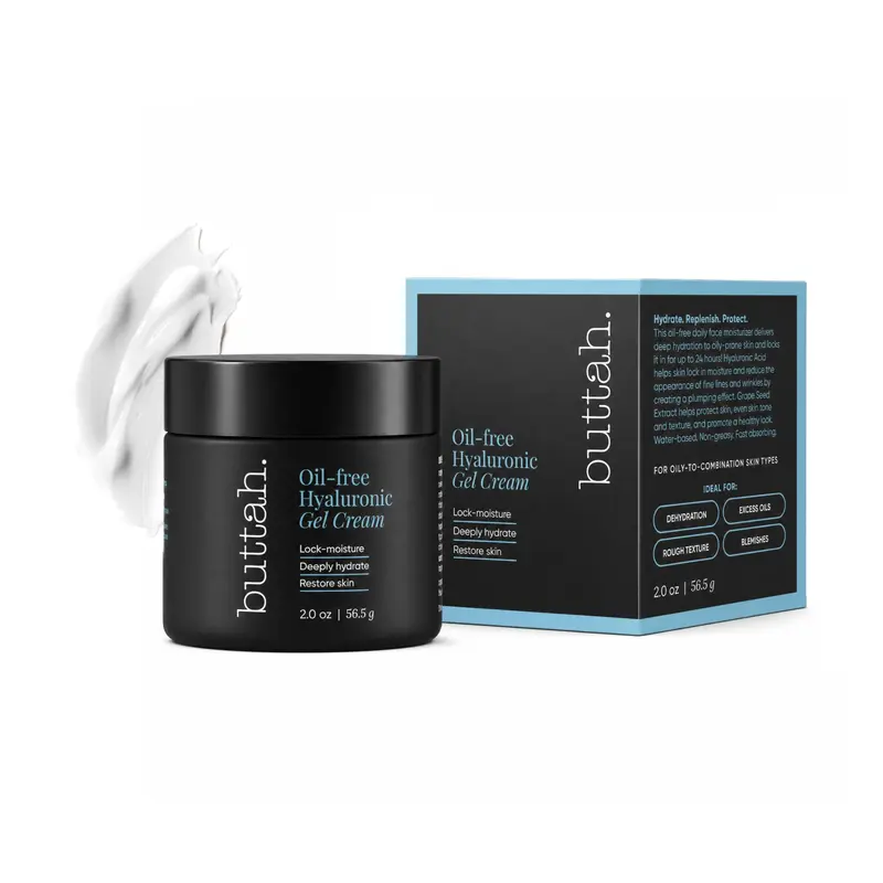 Oil-free Gel Cream Moisturizer for Oily Skin - Hyaluronic Acid Gel Moisturizer with a Matte Skin Finish