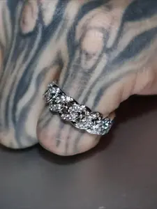 2026 New Model Chic Charm Unique Cubic Zirconia Ring From Cuba Cuban Chain Men's Trendy Hip-hop Jewelry It Is An Exquisite Gift for Family and Friends Suitable Both Men Women Daily Vacation Music Festival Party Her
