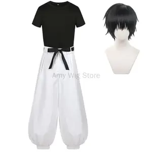 Halloween Costumes for Men Anime Fushiguro Toji Cosplay Costume Adult Unisex Short Sleeve Top Pants Suit