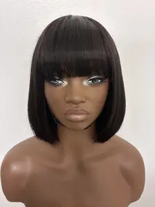 Sienna 10 Inch Blunt Cut Bob with Bangs Modern Chic Look for Stylish Contemporary Bob