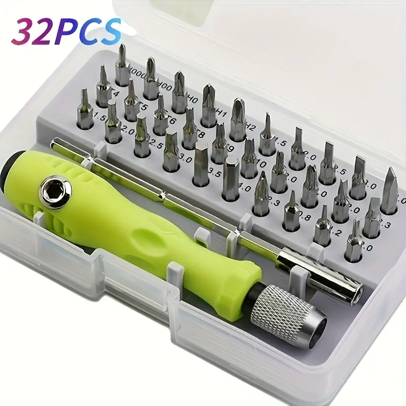 32-In-1 Precision Screwdriver Set, Mini Magnetic Cross Flat Head Screwdrivers, Multifunctional Screwdriver, Diy Screwdriver, Multipurpose Screwdriver Kit, Ideal for Car, Furniture, Smartphone, Camera Repair Tools