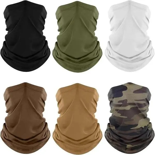 Fuinloth Neck Gaiter, 6 Pack Cooling UV Protection Bandana Face Mask Gator | Breathable Sweat Wicking, UPF 50, Sun Wind Dust Shield, Quick Dry & Washable, 95% Polyester 5% Spandex