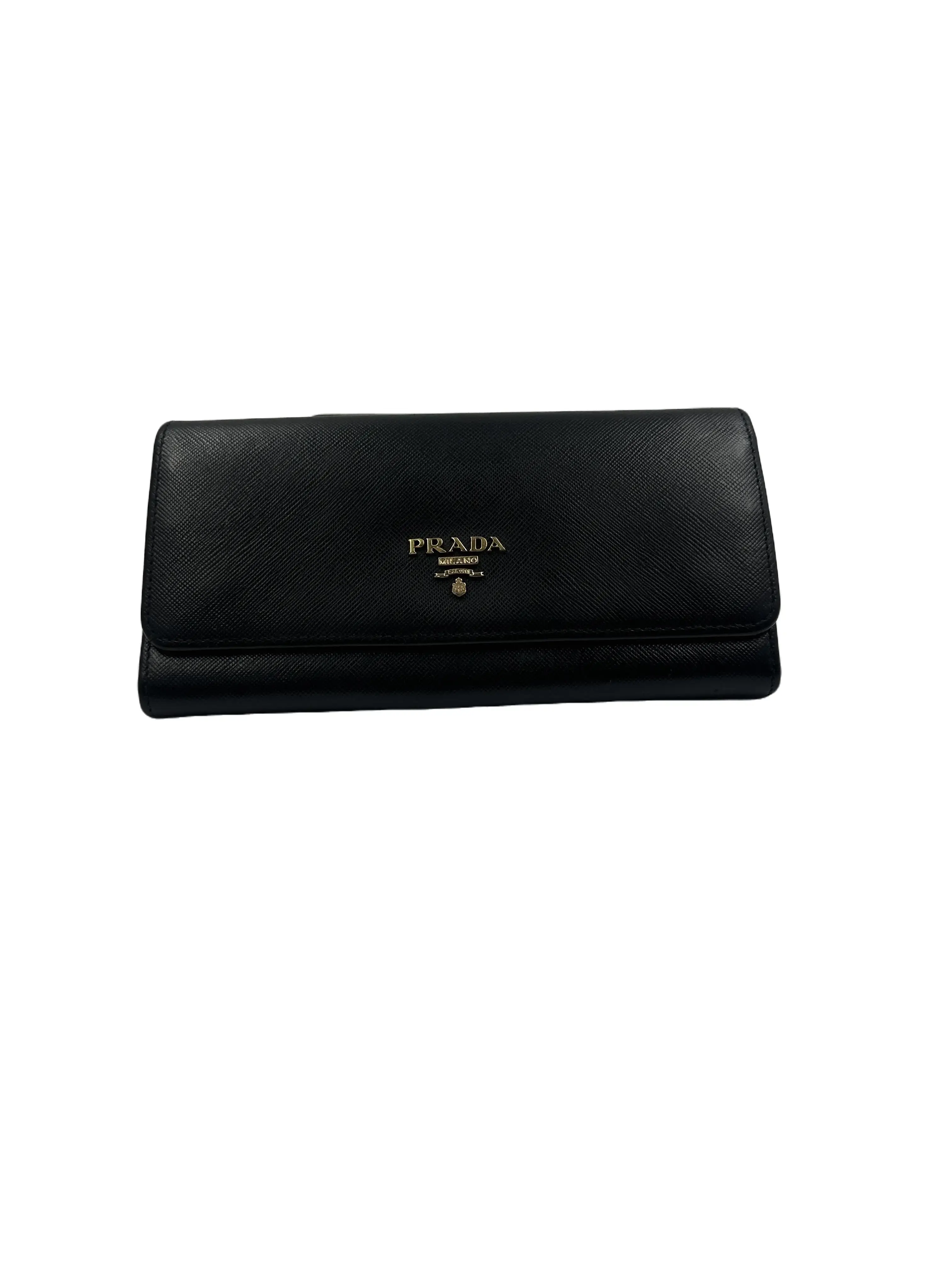 Pre-owned PRADA Large Saffiano Leather Wallet A101027