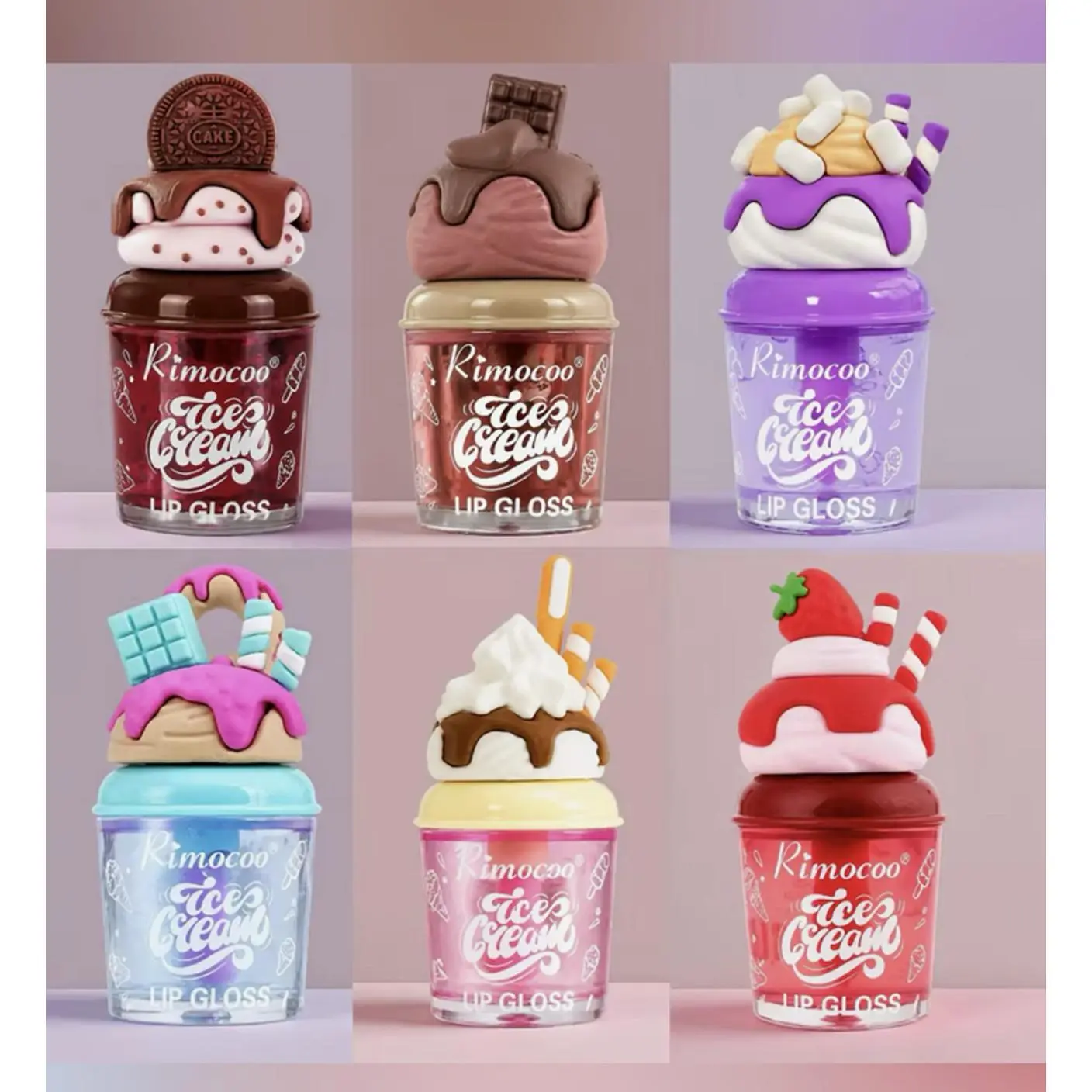 Rimocoo Ice Cream Lip Gloss - Multiple Colors/Designs Available - Brand New $4 Each - Perfect for Adding a Fun Touch to Your Makeup