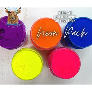 Neon Mica Powder SET / FIVE Mica Powders / 10g jars each