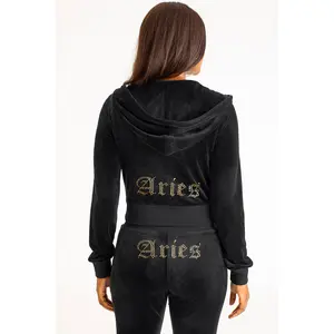 Juicy Couture Aries Customizable Big Bling Velour Hoodie