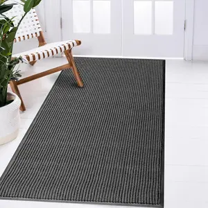 LuxUrux® Durable Rubber 3'x5' Commercial Door Mat - Heavy Duty, Indoor/Outdoor, Easy Clean, Waterproof, Patio, Garage - Commercial Floor Mat for Entry (3 x 5 Feet)