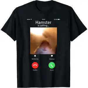 dank Meme Hamster Staring Front Camera Hamster Calling T-Shirt Funny Tee