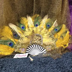 Abanico con Citrino para Oshún. Oshún Citrino fan handles.