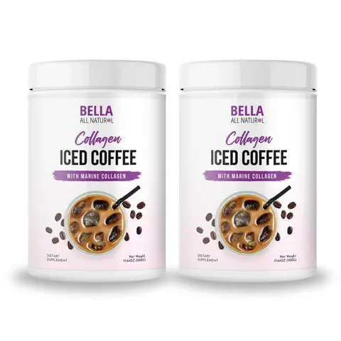 2 Pack Bella All Natural Collagen Iced Coffee - 500g
