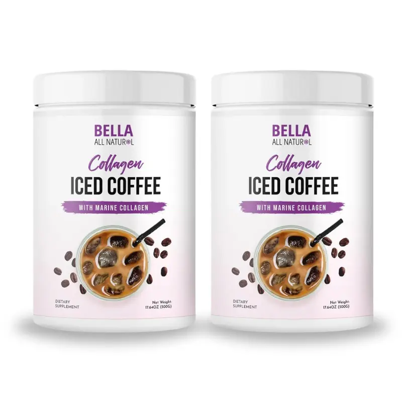 2 Pack Bella All Natural Collagen Iced Coffee - 500g
