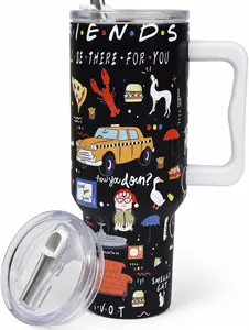 Friends Show Iconic Quotes Tumbler 40oz, 90s Sitcom Drinkware For Men Women, Coffee Travel Cup, Best Buddy Gift Idea | 010426.C00849.ID03
