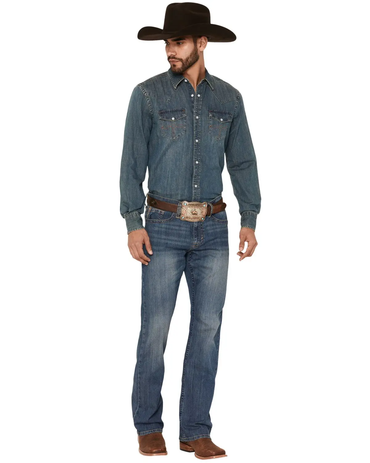 Cody James Men's Men'S Wolfstooth Wash Duke Relaxed Bootcut Stretch Denim - Cjsp20j02-Mdw