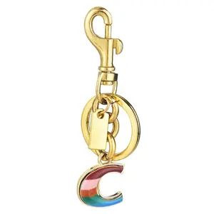 Rainbow Letter C Bag Charm, Fashion Creative Design Keychain, Niche Personalized Accessory