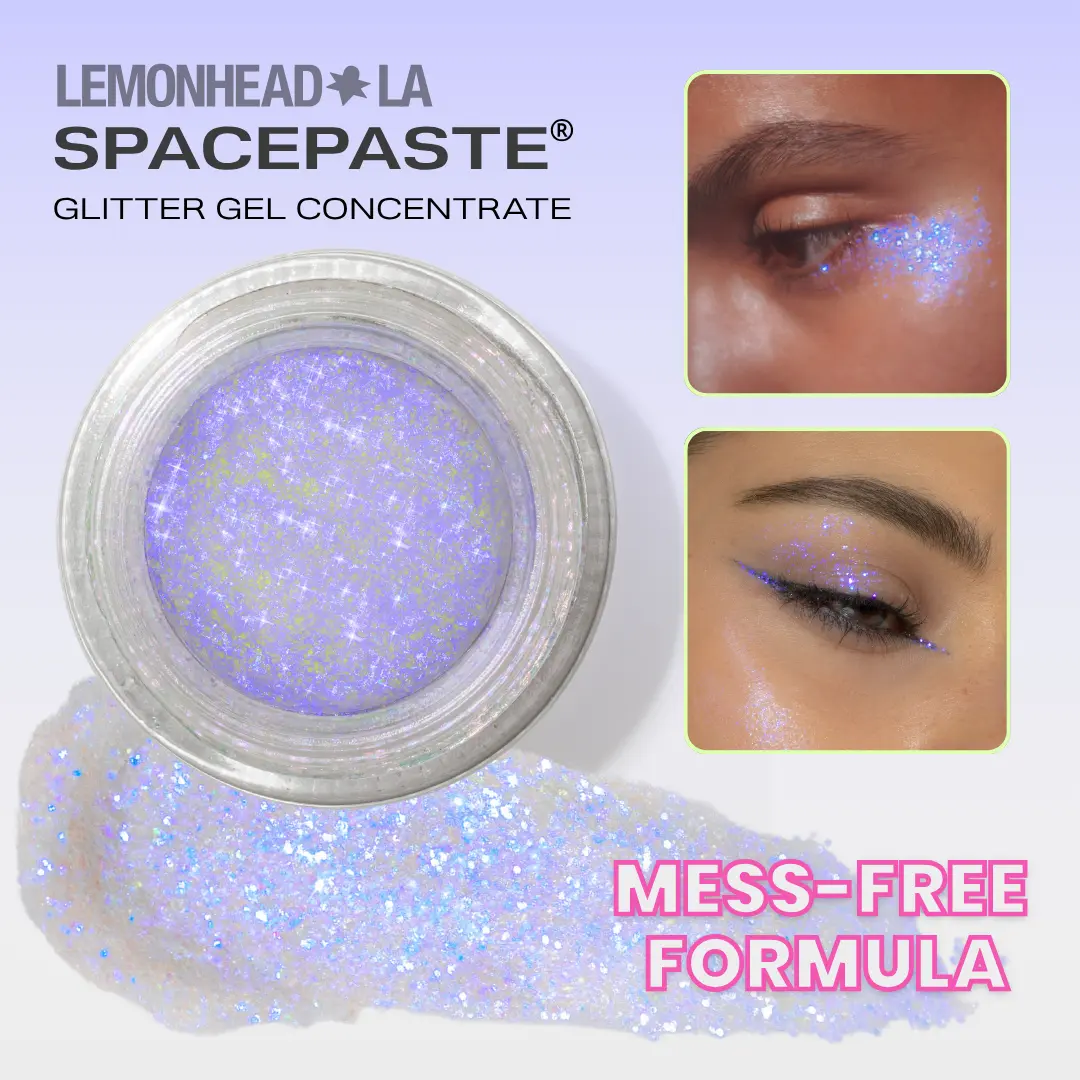 Lemonhead LA SPACEPASTE Pro-Grade Cosmetic Glitter Gel for Eyes, Face & Body | No Fallout, Easy to Apply, Longwear, Mess-Free, Makeup Artist Approved, Viral Glitter Makeup (Pro & Mini Sizes)