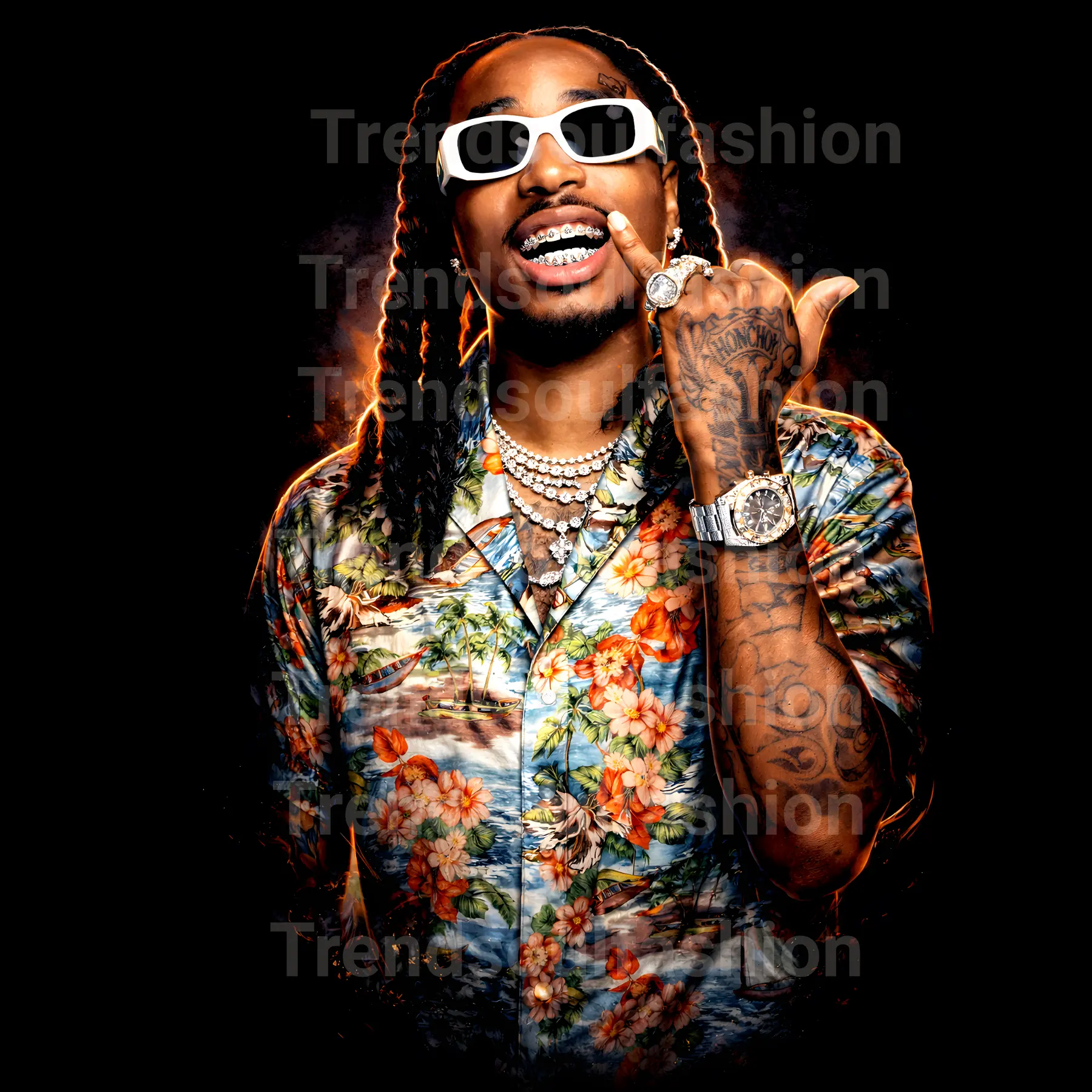 12 inch Hip Hop Half Tone DTF Heat Transfer Design for Clothing T-shirts Jackets Bags Pillowcases Easy to Use Ironing Pattern
