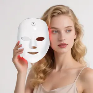 A 7-Color LED Mask - USB Charging, Suitable for Daily Skin Care & Facial Beauty Care, Perfect Gift for Girls & Women on Valentine's Day - White