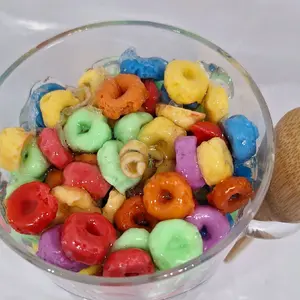 Amazing Candles Fruit Loops Hand Poured Collection with Colorful Loops and Wooden Spoon Decoration Items
