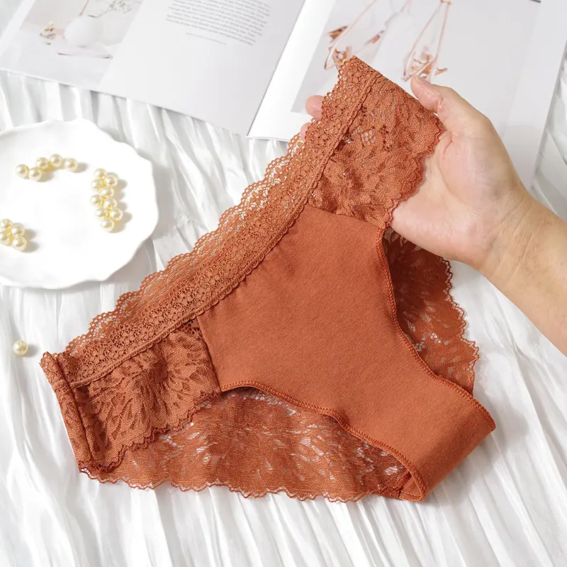 Sexy Underwear for Women Lace Cheeky Soft Hipster Low Rise Breathable Undies Cotton Bikini Panties