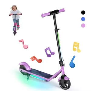 【KidGift】3-Speed EK3Pro With DOUBLE Brakes & Safe Magnetic Charge，Rolling Light Show! Coolest Blue Scooter With MAG Charging For Kids 6-12