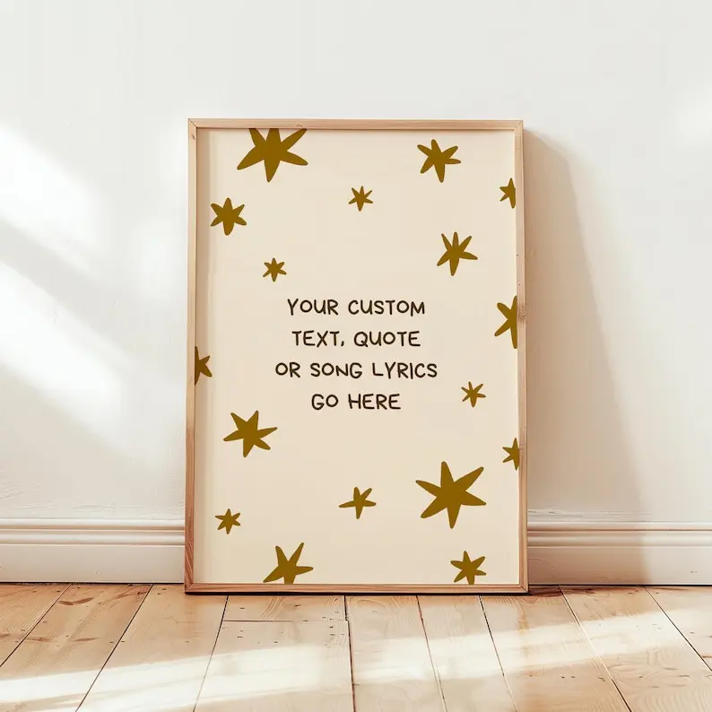 Personalized Poster - Custom Quote Print, Personalized Text Art, Song Lyrics Wall Decor, Star Nursery Artwork (Contact Us for Customization)