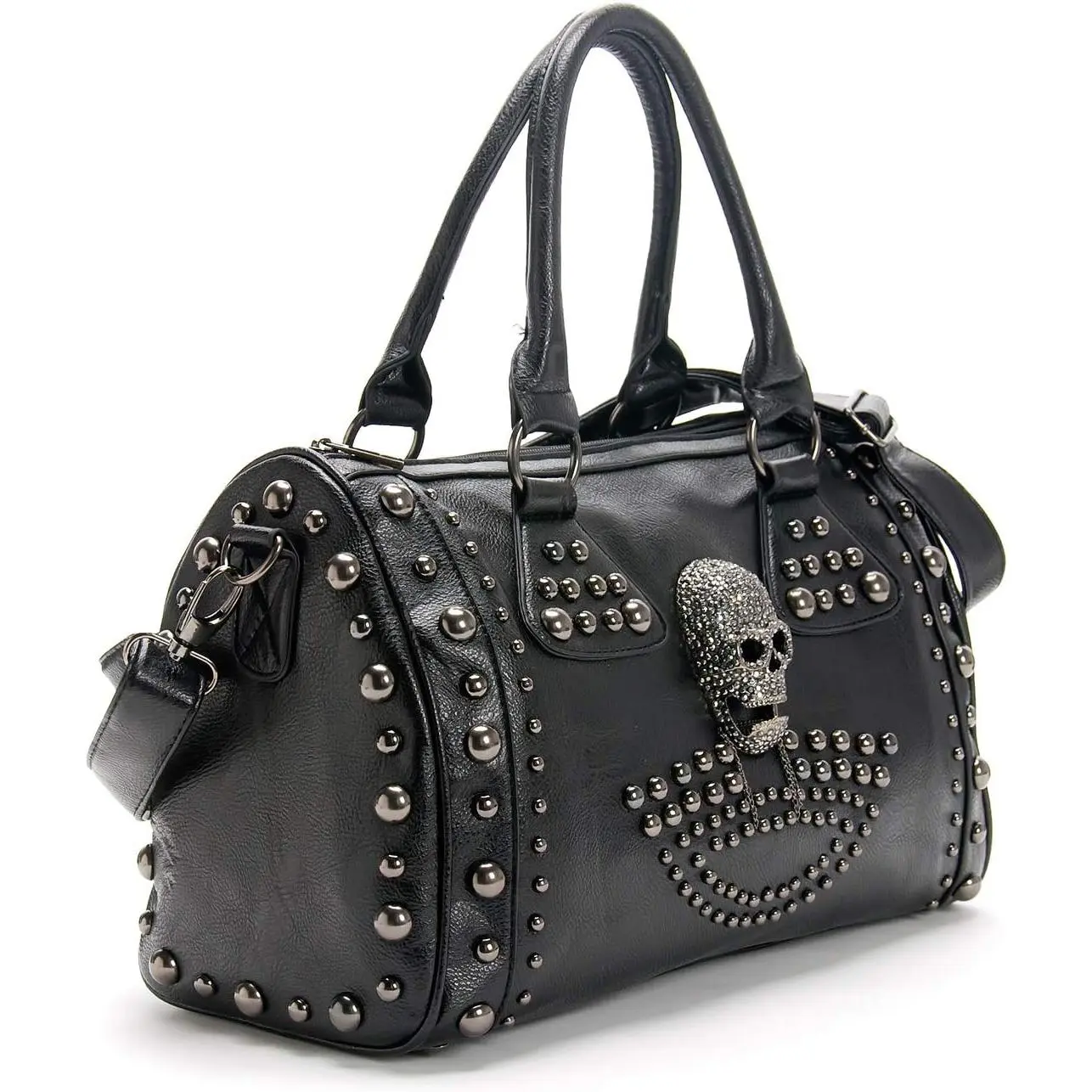 Women Skull Handbag Large Capacity Gothic Shoulder Bag Studded Doctor